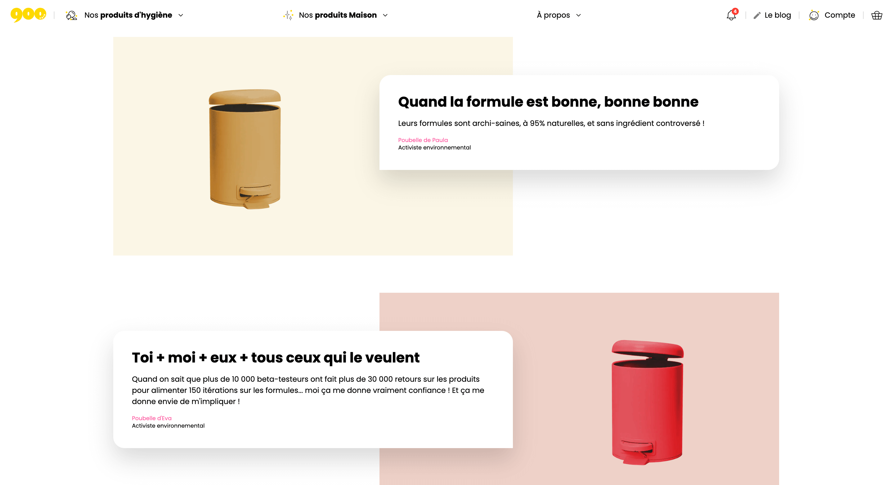 Exemple UX writing avec 900.care